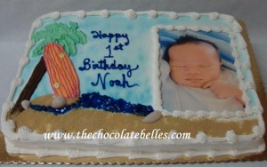 1st birthday photo cake