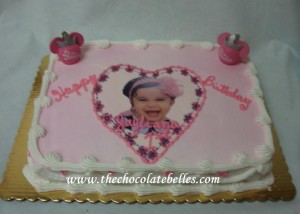 princess photo heart birthday cake