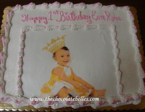 princess 1st birthday photo cake