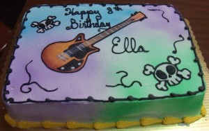 guitar and skull cake