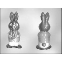 Large 3-D 12" Boy Hollow Easter Bunny With Carrots Chocolate Mold