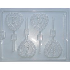 Embossed Heart Lollipop Mold With Cupid