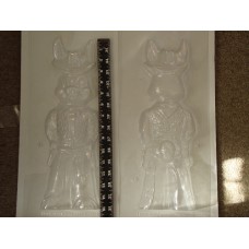 Extra Large 3D Cowboy Easter Bunny Hollow Mold