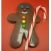 Gingerbread Boy Holding Candy Cane Chocolate Mold