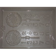 Happy Birthday with Numbers Chocolate Lollipop Mold