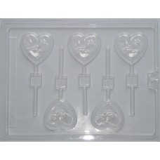 Heart With Rose Lollipop Mold