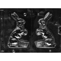 Hollow 3-D Bunny Holding Egg W/ Basket Mold