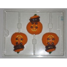Jack-O-Lantern Pumpkin with Cat Halloween Chocolate Lollipop Mold