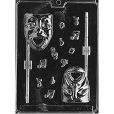Large Comedy and Tragedy Mask Lollipop Mold