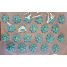 Large Blue Icing Flowers 1 1/16"