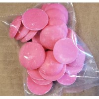 Merckens® Pink Compound Chocolate Wafers - 2 Oz.