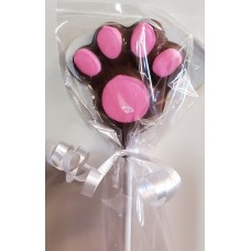 Pink Paw Print Lollipops