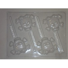 Skull with Bones and Bow Lollipop Mold