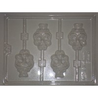 Skull with Top Hat Chocolate Lollipop Mold