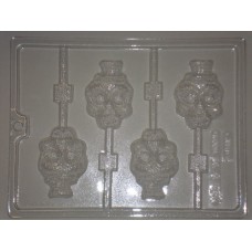 Skull with Top Hat Chocolate Lollipop Mold